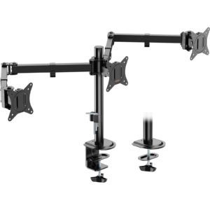 VonHaus Triple Monitor Stand for 17-27" Screens, Adjustable & Assemble