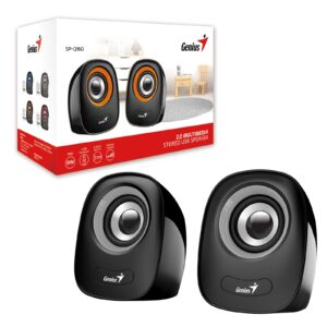Genius 2.0 Desktop Speakers, Stereo Sound, USB Powered Plug and Play, 6w, 3.5mm with Volume Control