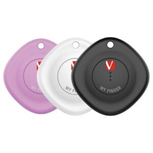 Verbatim MYF-03 My Finder Bluetooth Item Finder 3 Pack Black /White / Purple, Bluetooth