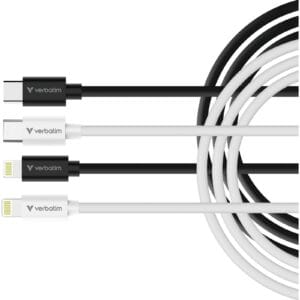 Verbatim Essentials Sync & Charge USB-C to Lightning Cables (2 pack) Black & White, USB-C