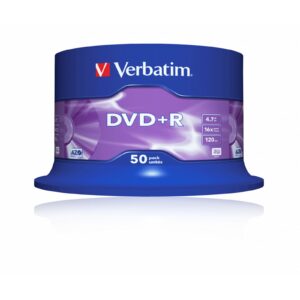Verbatim DVD+R 16X 4.7GB 50 Pack Spindle Matt Silver