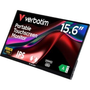 Verbatim Portable 15.6" FHD Touch Monitor ALU (49592), 1920 x 1080 Resolution, 60Hz