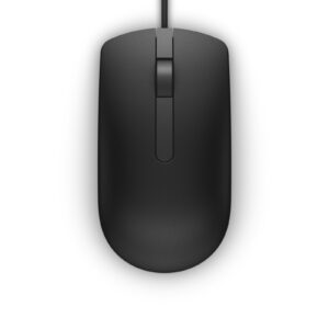 Dell MS116 Wired USB Mouse, 2-Buttons, 1000dpi and Optical Tracking, Ambidextrous Design for PC, Mac and Laptop
