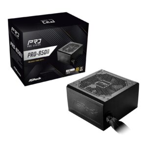 ASRock 850W ATX Power Supply Unit, 80 Plus Gold Certified, 120mm Silent Cooling Fan, High Efficiency PSU