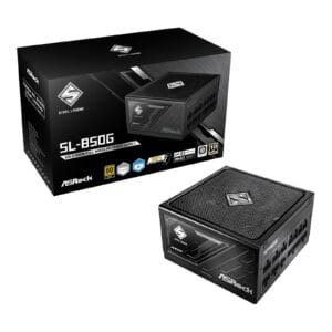 ASRock Steel Legend 850W ATX Power Supply Unit (90-UXS085-GFGAAA), 80 Plus Gold Certified, 120mm Silent Cooling Fan, High Efficiency PSU