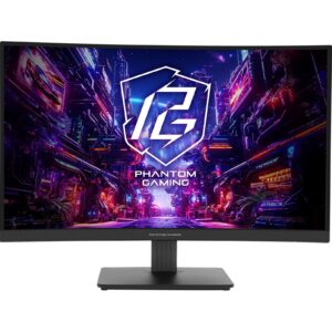 ASRock Phantom Gaming 27 Inch QHD (2560 x 1440) Curved 1500R VA Gaming Monitor, 27in, QHD