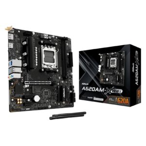 ASRock WIFI AMD AM5 Socket Motherboard, 2x DDR5 Slots, 2x M.2 Socket, 2.5GbE LAN, Wi-Fi 5