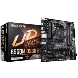 Gigabyte B550M DS3H R2 AMD AM4 Socket Motherboard, Micro-ATX, 4x DDR4 Slots, 2x M.2 Sockets, GbE LAN