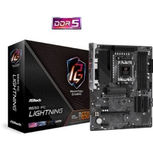 ASRock B650 PG Lightning AMD AM5 Socket Motherboard, ATX, 4x DDR5 Slots, 3x M.2 Sockets, Fitted I/O Shield