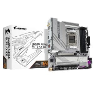 Gigabyte B650M AORUS ELITE AX ICE AMD AM5 Socket Motherboard, Wi‑Fi 6E