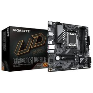 Gigabyte B650M D3HP Ultra Durable AMD AM5 Socket Motherboard, Micro-ATX, 4x DDR5 Slots, 2x M.2 Sockets, 2.5GbE LAN