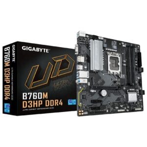 Gigabyte B760M D3HP DDR4 Intel 1700 Socket Motherboard, Micro-ATX, 4x DDR4 Slots, 2x M.2 Sockets, GbE LAN