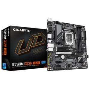 Gigabyte B760M DS3H GEN5 Intel 1700 Socket Motherboard, Micro-ATX, 4x DDR5 Slots, 2x M.2 Sockets, 2.5GbE LAN