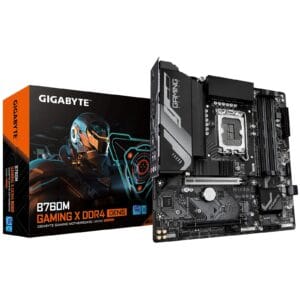 Gigabyte B760M GAMING X DDR4 GEN5 Intel 1700 Socket Motherboard, Micro-ATX, 4x DDR4 Slots, 2x M.2 Sockets, Fitted I/O Shield