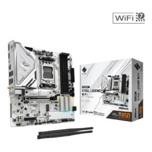 ASRock B850M Steel Legend WiFi AMD AM5 Socket Motherboard, Wi‑Fi 7