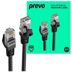 Prevo Network Cable, RJ45 (M) to RJ45 (M), CAT6, 5m, Black