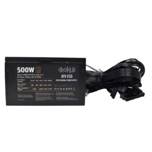 CRONUS 500W ATV ECO PSU, 120mm Silent Cooling Fan, 80 PLUS Bronze, Non Modular, Flat Black Cables