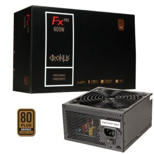CRONUS 600ATV FX PRO 600W PSU, 140mm Silent Cooling Fan, 80 PLUS Bronze, Non Modular, Flat Black Cables