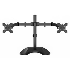 GameMax Dual Monitor Arm Stand LCD Desk Mount Freestanding For Two 13 Inch To 27 Inch Monitors, 13in