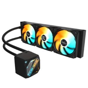 GIGABYTE GP-GIGABYTE Gaming 360 All-in-One PC Liquid CPU Cooler with 360mm Radiator, ARGB Lighting, Teflon Tubing and Magnetic Rotating Cover