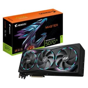 Gigabyte NVIDIA GeForce RTX 5070 Ti AORUS MASTER 16GB GDDR7 Graphics Card, 8960 CUDA Cores, 2588 MHz Core Clock, Triple Fan, RGB