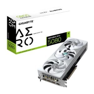 Gigabyte NVIDIA GeForce RTX 5080 AERO OC Small Form Factor PC 16GB GDDR7 Graphics Card, 10752 CUDA Cores, 2730 MHz Core Clock, Triple Fan, White