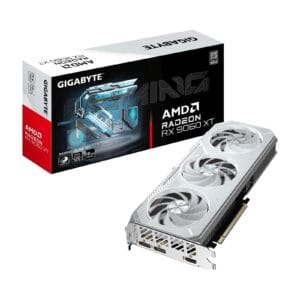 Gigabyte AMD Radeon RX 9060 XT GAMING ICE OC 16GB GDDR6 Graphics Card, 2048 Streams, 3320 MHz Boost Clock, Triple Fan, RGB