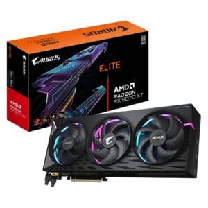 Gigabyte AMD Radeon RX 9070 XT ELITE 16GB GDDR6 Graphics Card, 4096 Streams, 2570 MHz Core Clock, Triple Fan, RGB