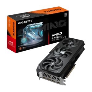 Gigabyte AMD Radeon RX 9070 XT GAMING 16GB GDDR6 Graphics Card, 4096 Streams, 2400 MHz Core Clock, Triple Fan, RGB