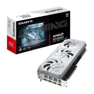 Gigabyte AMD Radeon RX 9070 XT GAMING OC ICE 16GB GDDR6 Graphics Card, 4096 Streams, 2520 MHz Core Clock, Triple Fan, RGB