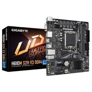 Gigabyte H610M S2H V3 DDR4 Ultra Durable Intel 1700 Socket Motherboard, Micro-ATX, 2x DDR4 Slots, 1x M.2 Socket, GbE LAN