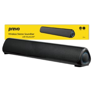 Prevo MS03 Wireless Bluetooth Speaker with Bluetooth (MSO3), USB & SD, Space-Saving Wireless Speaker for TV, Home Entertainment System, PC