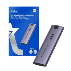 Netac M.2 NVMe/SATA External Enclosure, USB3.1, Aluminum, 10Gbps, USB C to C