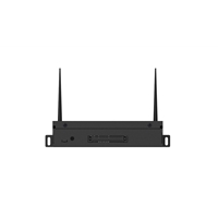 Black Newline OPS module with two upright antennas and small mounting tabs, shown front-on against a plain white background.