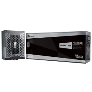 Seasonic PRIME PX ATX 3.1 2200W PSU (PRIME-PX-2200-ATX30), 135mm Fan, 80 PLUS Platinum, Fully Modular, Individual Black Cables with Braided Pattern