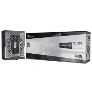 Seasonic PRIME TX 1300W 80 PLUS Titanium Fully-Modular ATX 3.1 PSU with 135mm FDB Fan (PRIME-TX-1300-ATX30), Individual Braided Cables & 12 Year Warranty, Black