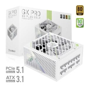 GAMEMAX GX-850 Pro Modular 80 Plus Gold ATX3.0 PCIe 5.0 PSU With 135mm FDB Fan (PSUGMXGX850PROW), White