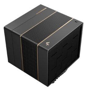 DeepCool ASSASSIN VC ELITE Black Dual-Tower CPU Cooler Vapor Chamber Base (R-ASN4-BKNVNN-GJD), 7 Heatpipes, 300W TDP, Quiet Dual Fans (140mm + 120mm), Dual Performance/Quiet Modes
