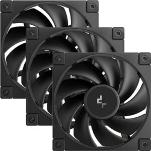 DeepCool FD12 120mm Case Fan 3-Pack (R-FD12-BKNPN3-G), PWM Control, High Airflow, Low Noise, Hydro Bearing
