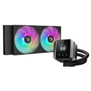 DeepCool Mystique 240 CPU Cooler (R-LX550-BKADSNC-G-1), ARGB, Personalized Cooling with 2.8" TFT LCD Screen and Enhanced Pump Performance, 5 year warranty