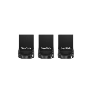 SanDisk Ultra Fit - USB flash drive - 32 GB - USB 3.1 - black (pack of 3)