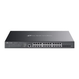 TP-Link Omada 24-Port 2. and 4-Port 10GE SFP+ L2+ Managed Switch with 16-Port PoE+ & 8-Port PoE, 24-Port, POE