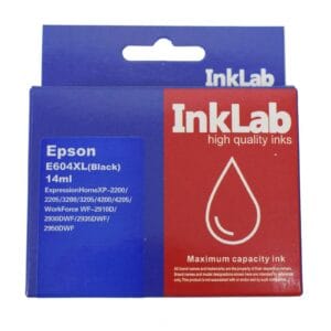 InkLab Black Compatible Ink Cartridge (T604XLBK), High Yield - Replacement for 604XLBK Printers