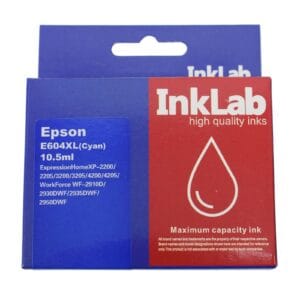 InkLab Cyan Compatible Ink Cartridge (T604XLC), High Yield - Replacement for 604XLC Printers
