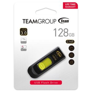 Team C145 128GB USB 3.0 Yellow USB Flash Drive, USB 3.0