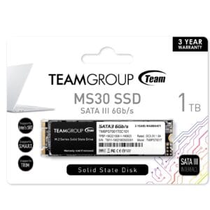 Team MS30 () 1TB, M.2 Sata Interface, Read 530MB/s, Write 480MB/s, 3 Year Warranty