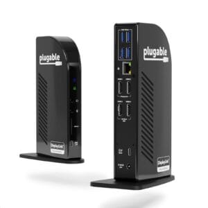 Plugable Quad Monitor 96W USB-C PD DisplayLink Certified Docking Station, USB-C