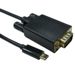 USB-C to VGA 1080P 60HZ 1 Meter Black Data Cable, USB-C
