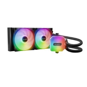 be quiet! Light Loop 240mm Liquid Cooler - High-Performance ARGB All-in-One PC Water Cooling System with Dual Light Wings LX PWM Fans (BW020)