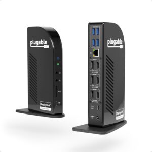 Plugable Triple Monitor 4K 96W USB-C PD DisplayLink Certified Docking Station, 4K, USB-C
